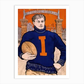 Bristow Adams, University Of Illinois Football Player, 1902 Art Print