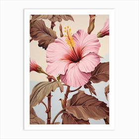 Floral Illustration Hibiscus 1 Art Print