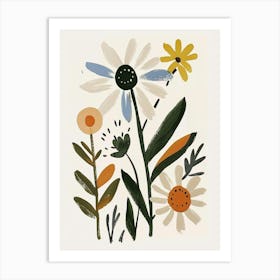 Painted Florals Oxeye Daisy 1 Art Print