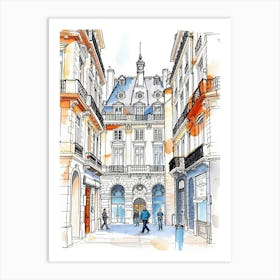 Paris Street Sketch Art Print