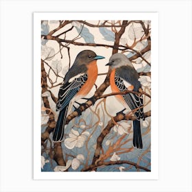 Art Nouveau Birds Poster Kingfisher Art Print