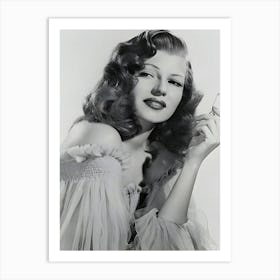 Actress Rita Hayworth Vintage Art Print