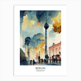 Berlin Watercolour Travel Art Print