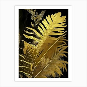 Golden Leather Fern Rousseau Inspired Art Print