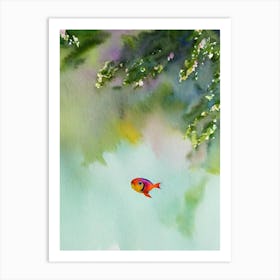 Angelfish Storybook Watercolour Art Print