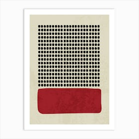 Abstract Geometric Pattern with Red Block Art Print