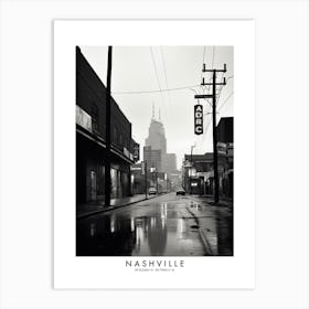 Poster Of Nashville, Black And White Analogue Photograph 3 Art Print