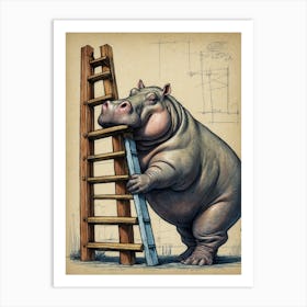 Hippo Art Print