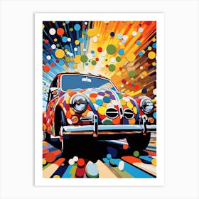 Classic Cars Dots 4 Art Print