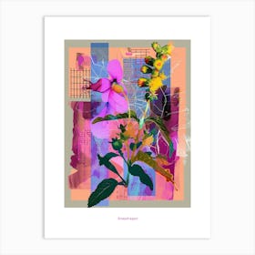 Snapdragon 2 Neon Flower Collage Poster Art Print