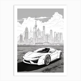 Lamborghini Huracan Line Drawing 4 Art Print