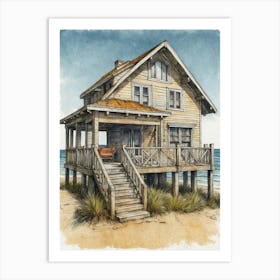 House On The Beach Art Print