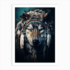 Mexian Wolf Native American 2 Art Print