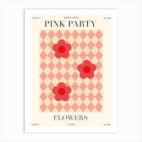 Pink Party Flowers Art Print