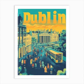 Aihrgdesign A 1970s Inspired Travel Poster For Dublin 2 Art Print