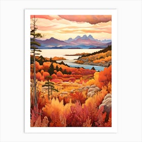 Autumn National Park Painting Nahuel Huapi National Park Argentina 2 Art Print