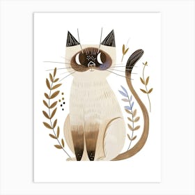 Balinese Cat Clipart Illustration 2 Art Print