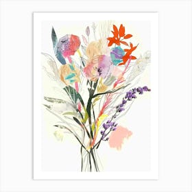 Fountain Grass 2 Collage Flower Bouquet Art Print