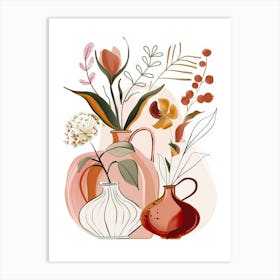 Floral Arrangement In Vases 2 Art Print