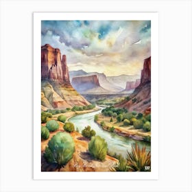 Big Bend National Park Watercolor Painting Art Print