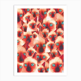 Cat Heads Art Print