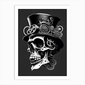 Skull With Pop Art Influences Gangster 3  Stream Punk Art Print