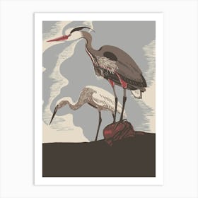 Herons 2 Art Print