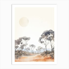 Watercolour Of Great Otway National Park   Victoria Australia 2 Art Print