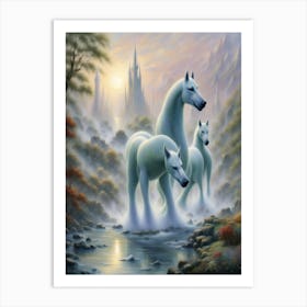 White Herd Print Art Print