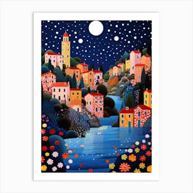 Portofino, Italy, Illustration In The Style Of Pop Art 3 Art Print
