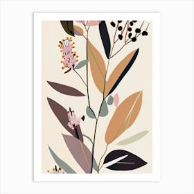 Milkweed Wildflower Modern Muted Colours Art Print