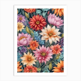 Watercolor Flowers 29 Art Print