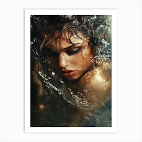 Underwater Portrait Of A Woman Art Print