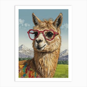 Llama In Glasses 3 Art Print