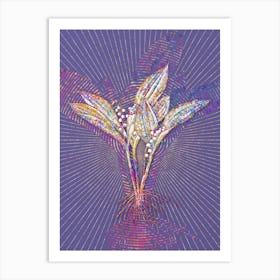 Geometric Lily of the Valley Mosaic Botanical Art on Veri Peri n.0325 Art Print