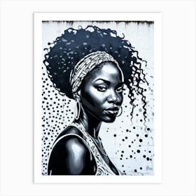 Graffiti Mural Of Beautiful Black Woman 275 Art Print