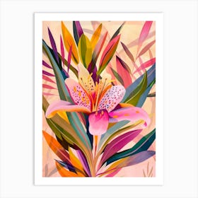 Tropical Lily. Watercolor illustration Art Print