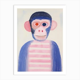 Playful Illustration Of Monkey For Kids Room 1 Art Print