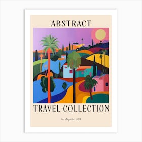 Abstract Travel Collection Poster Los Angeles Usa 3 Art Print