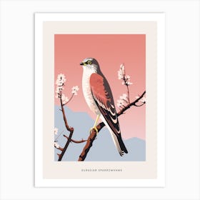 Minimalist Eurasian Sparrowhawk 1 Bird Poster Art Print