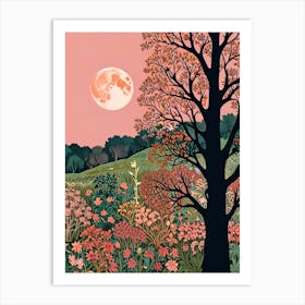 William Morris Moonlight In The Garden 5 Art Print