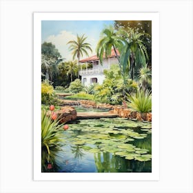 Jardn Botnico Nacional Dominican Republic Watercolour  Art Print
