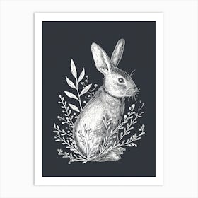 Polish Rabbit Minimalist Illustration 3 Art Print