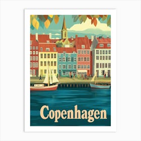 Aihrgdesign A Vintage Travel Poster Of Copenhagen Featuring T 61b6958f F74b 43c0 97fc 3c0422478fe8 1 Art Print