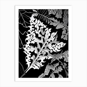 Oregon Grape Leaf Linocut 2 Art Print
