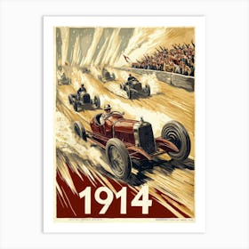 Aihrgdesign A Vintage Poster Of An Automobile Rally In 1914 F 80d40df9 36aa 4f23 Aa2f 70062039caa1 2 Art Print