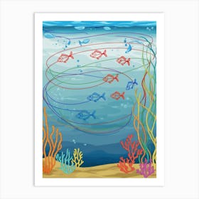 Fishes In The Sea Vector Art Print