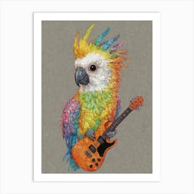 Parrot With Guitar Art Print