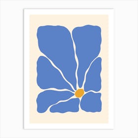 Abstract Flower 02 - Blue Art Print
