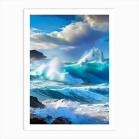 Crashing Waves Landscapes Waterscape Photography 3 Art Print